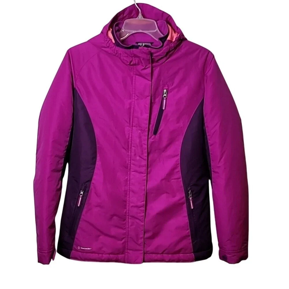 Girls Champion C9 3-in-1 Water & Wind Resistant Jacket/Coat. Pink & Purple XL